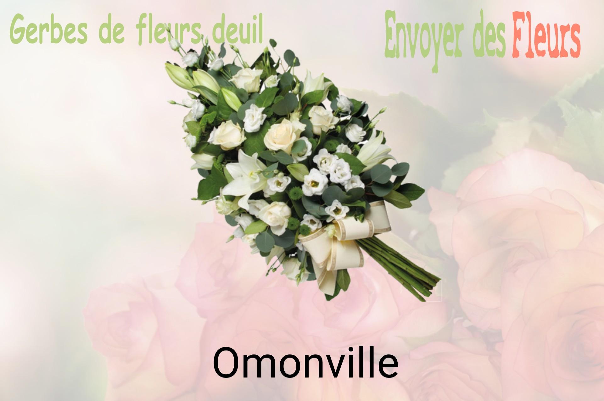 Gerbe de fleurs de deuil livrée à Omonville